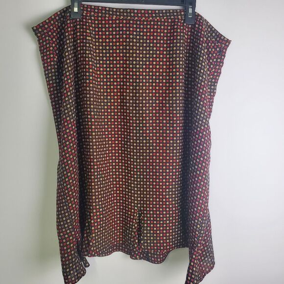 Vintage Talbots Silk Polka Dot Midi Skirt Size 20W - Picture 1 of 8